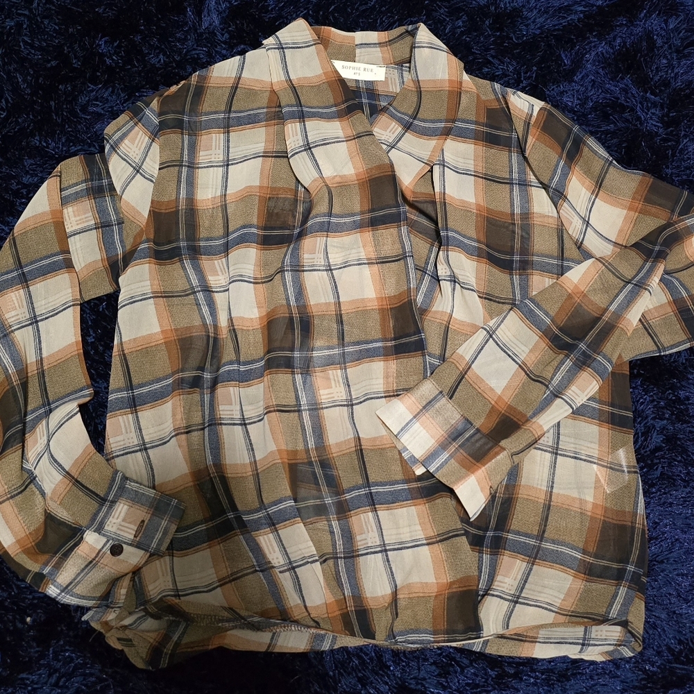 Sheer plaid shirt